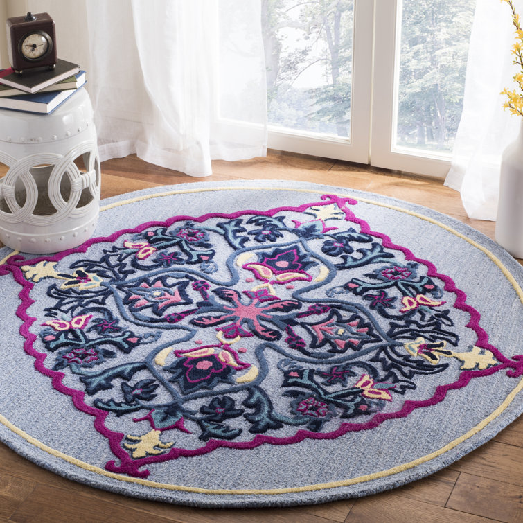 Bungalow Rose Blokzijl Oriental Handmade Tufted Wool Blue Area Rug